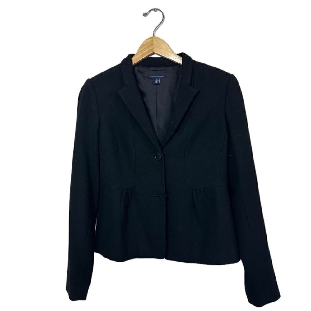 Tommy Hilfiger Black Wool Blend Jacket Blazer, size 6